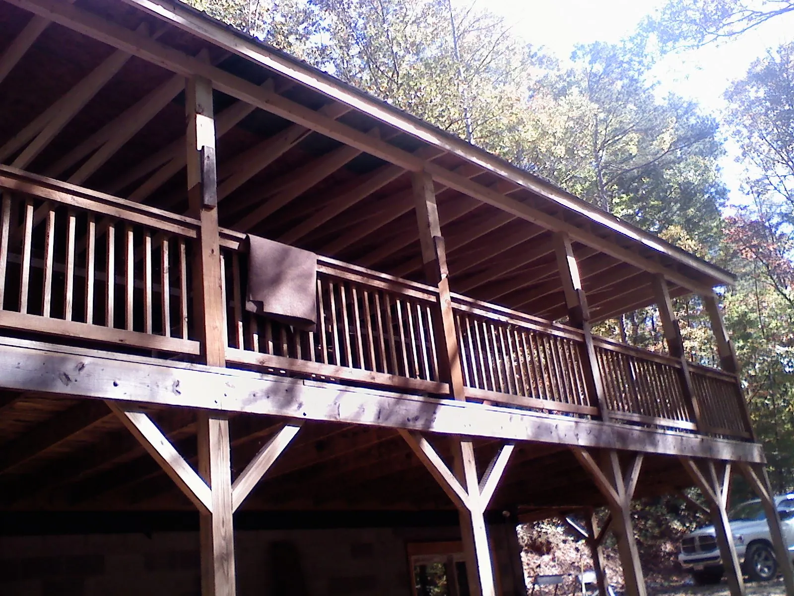 Timber framing under a new elevated porch and deck — Roof Leak Repair in Bristol by Roofing Brothers